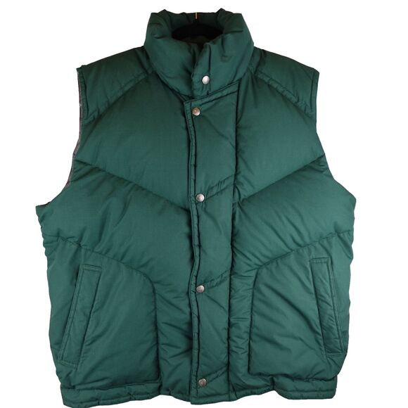 St. John's Bay Other - Vintage St. John's Bay Down Puffer Vest Men XL Waterfowl Green Zip Snap Outdoor